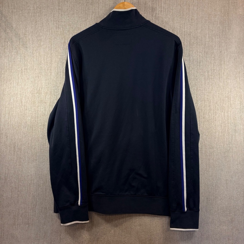Banana Republic Mens Vintage (09) Navy Blue Full Zip Track Jacket LG Striped Slv - Picture 4 of 10